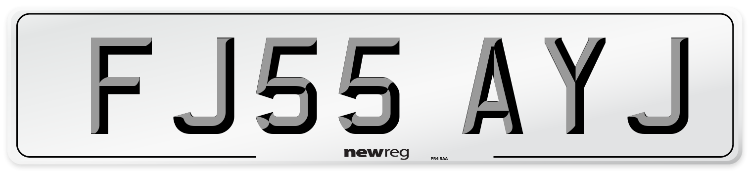 FJ55 AYJ Number Plate from New Reg